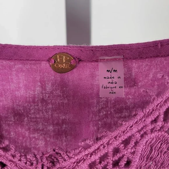 FREE PEOPLE Ilektra Lace Inset Cotton Chemise mini dress Sz M NEW - Picture 9 of 12